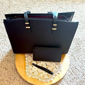 Boutique NWT Vegan Leather Shoulder Bag & Wallet